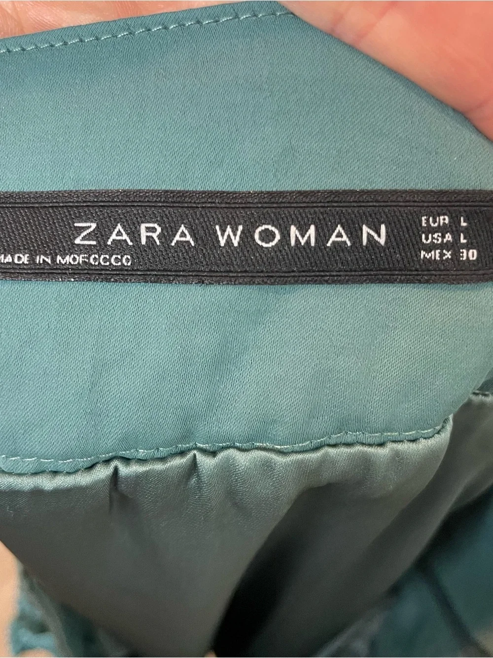 Zara Teal Bubble-Hem Pleated Skirt Size L - Picture 8 of 8